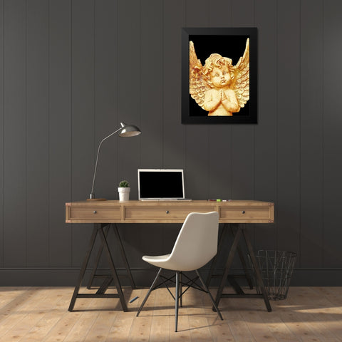 Golden Angel Black Modern Wood Framed Art Print by Prime, Marcus