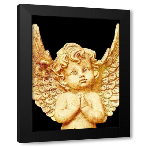 Golden Angel Black Modern Wood Framed Art Print by Prime, Marcus