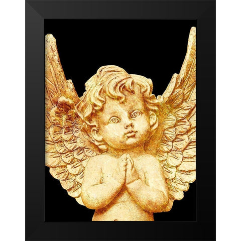 Golden Angel Black Modern Wood Framed Art Print by Prime, Marcus
