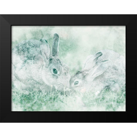 Marble And Bunnies Black Modern Wood Framed Art Print by Prime, Marcus