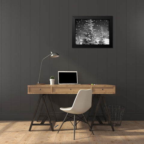 Snowy Night Black Modern Wood Framed Art Print by Prime, Marcus