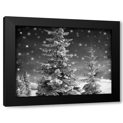 Snowy Night Black Modern Wood Framed Art Print by Prime, Marcus