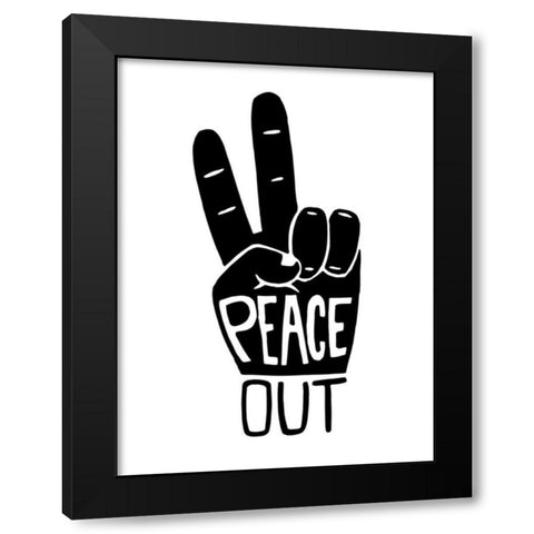 Peace Out Black Modern Wood Framed Art Print with Double Matting by Prime, Marcus