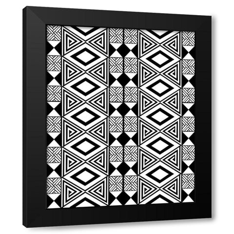Bogolan Tradition 1 Black Modern Wood Framed Art Print by Prime, Marcus