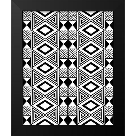 Bogolan Tradition 1 Black Modern Wood Framed Art Print by Prime, Marcus