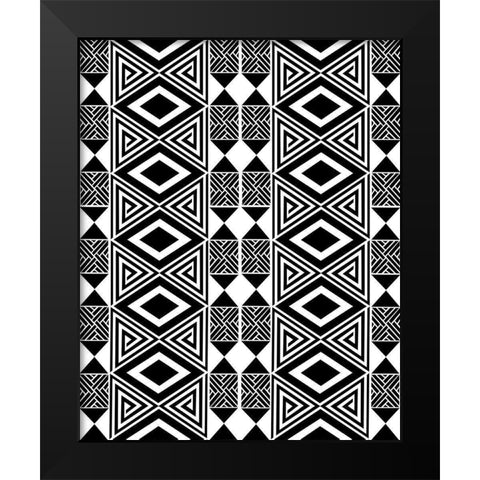Bogolan Tradition 2 Black Modern Wood Framed Art Print by Prime, Marcus