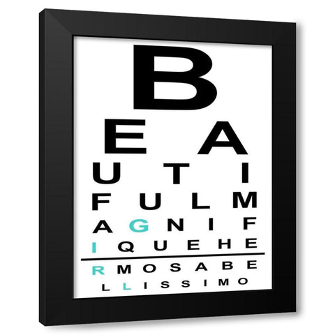 Beauty Chart Black Modern Wood Framed Art Print by Prime, Marcus