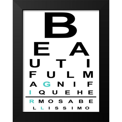 Beauty Chart Black Modern Wood Framed Art Print by Prime, Marcus