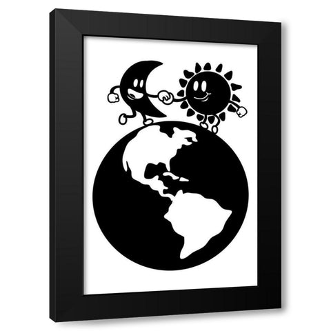 Rotating Friends Black Modern Wood Framed Art Print by Prime, Marcus