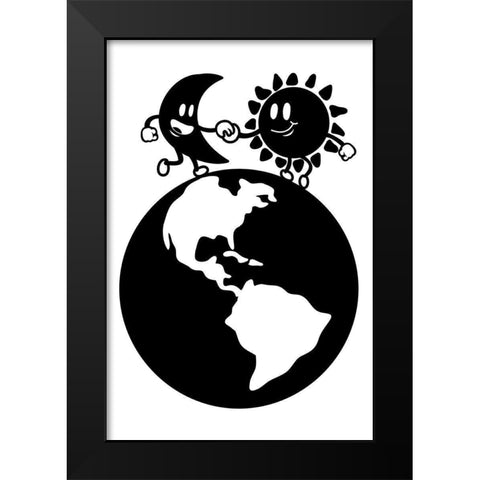 Rotating Friends Black Modern Wood Framed Art Print by Prime, Marcus