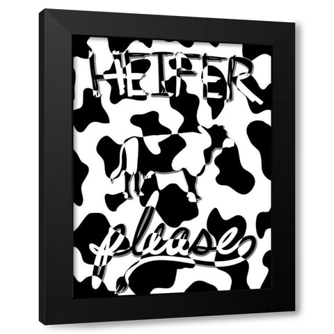Heifer Please Black Modern Wood Framed Art Print with Double Matting by Prime, Marcus