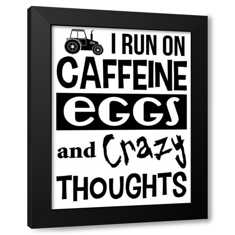 Running On Crazy Black Modern Wood Framed Art Print with Double Matting by Prime, Marcus