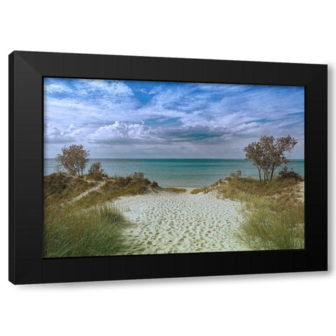 Welcoming Beach Black Modern Wood Framed Art Print with Double Matting by Prime, Marcus