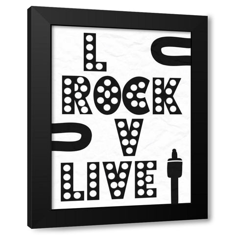 Rock Love Black Modern Wood Framed Art Print by Prime, Marcus