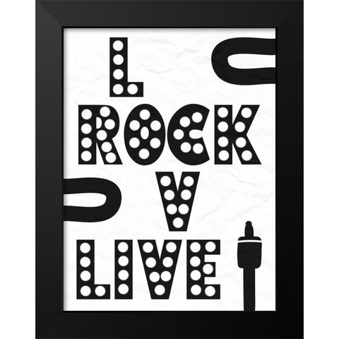 Rock Love Black Modern Wood Framed Art Print by Prime, Marcus