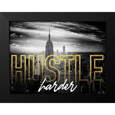 Hustle Hard 1 Black Modern Wood Framed Art Print by Prime, Marcus