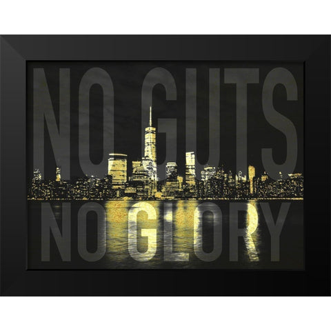 No Guts No Glory Black Modern Wood Framed Art Print by Prime, Marcus