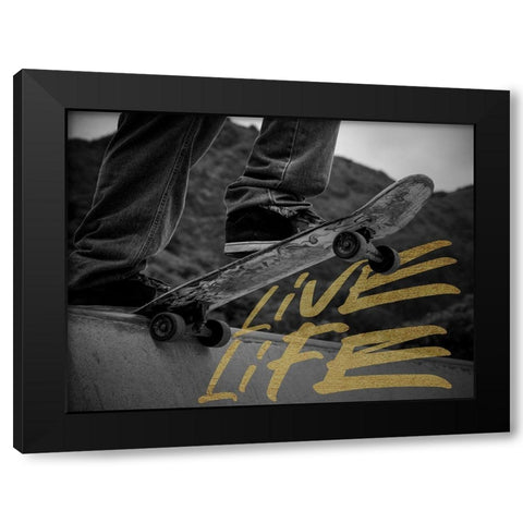 Live Life Black Modern Wood Framed Art Print by Prime, Marcus