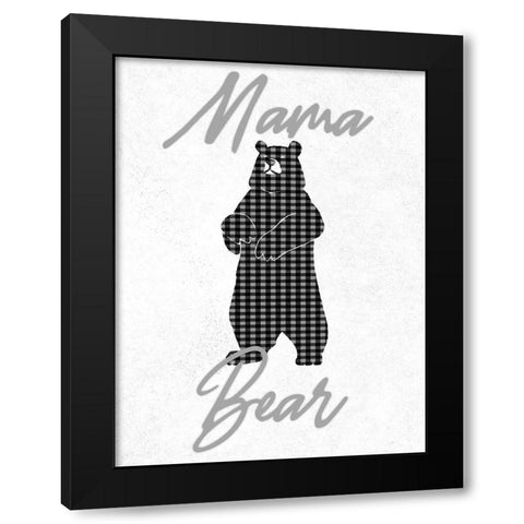 Mama Bear Black Modern Wood Framed Art Print by Prime, Marcus