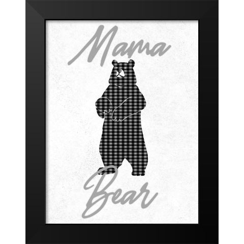 Mama Bear Black Modern Wood Framed Art Print by Prime, Marcus