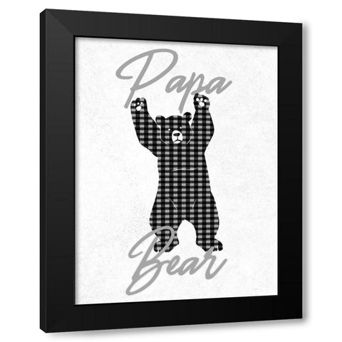Papa Bear Black Modern Wood Framed Art Print by Prime, Marcus