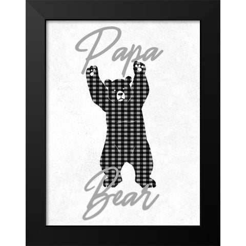 Papa Bear Black Modern Wood Framed Art Print by Prime, Marcus