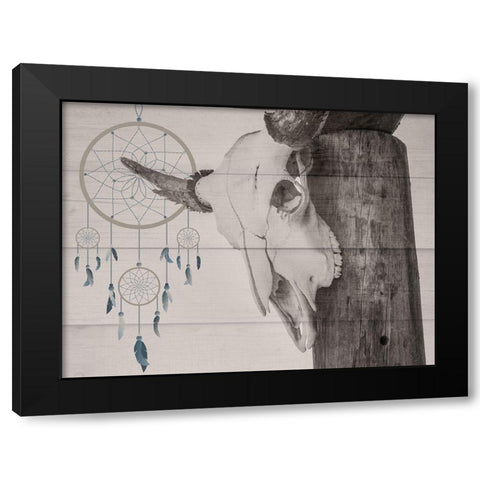 Dreaming Skull Black Modern Wood Framed Art Print by Prime, Marcus
