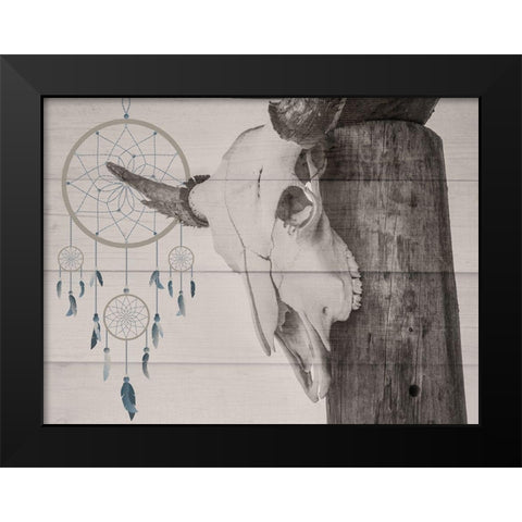 Dreaming Skull Black Modern Wood Framed Art Print by Prime, Marcus