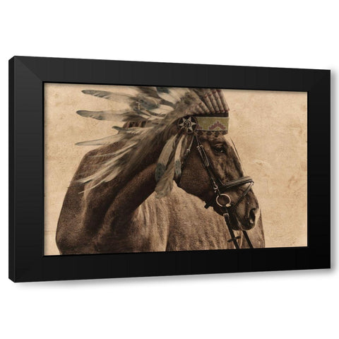 Native Horse Black Modern Wood Framed Art Print by Prime, Marcus