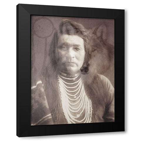 Wolf Dreamer Black Modern Wood Framed Art Print by Prime, Marcus