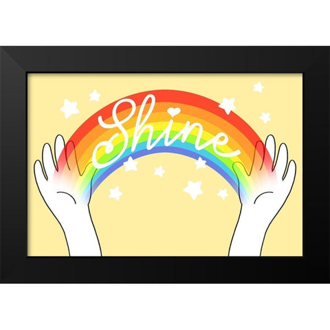 Rainbow Shine Black Modern Wood Framed Art Print by Prime, Marcus
