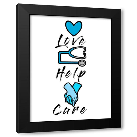 Love Help Care Black Modern Wood Framed Art Print with Double Matting by Prime, Marcus