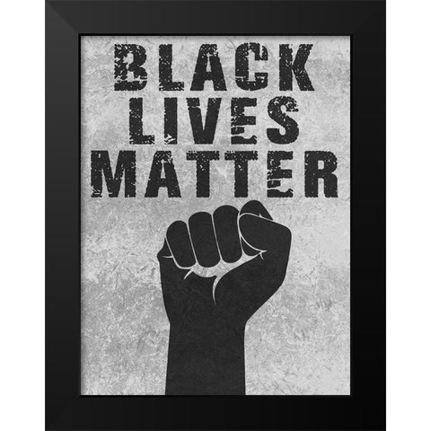 Black Lives Matter Black Modern Wood Framed Art Print by Prime, Marcus