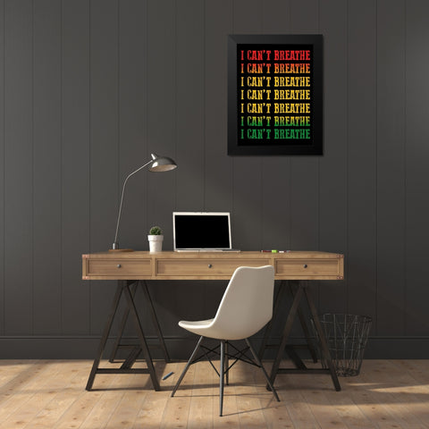 Cant Breathe 2 Black Modern Wood Framed Art Print by Prime, Marcus