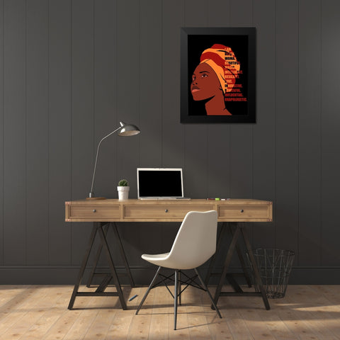 Beautiful Woman Black Modern Wood Framed Art Print by Prime, Marcus