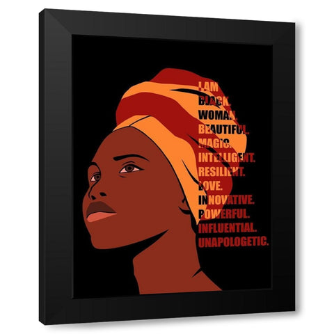 Beautiful Woman Black Modern Wood Framed Art Print by Prime, Marcus