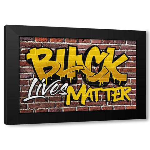 BLM Graffiti 1 Black Modern Wood Framed Art Print with Double Matting by Prime, Marcus