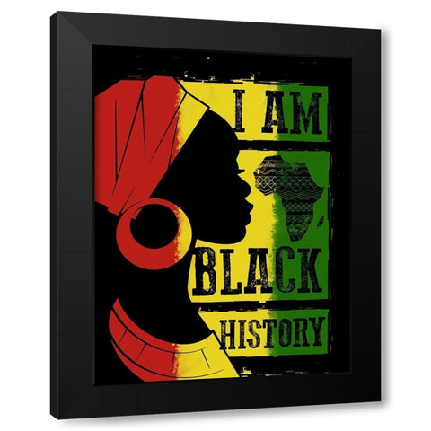 I Am Black History Black Modern Wood Framed Art Print by Prime, Marcus