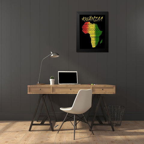 Kwanzaa Black Modern Wood Framed Art Print by Prime, Marcus