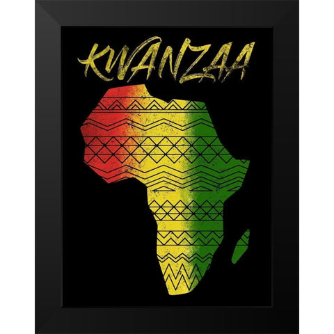 Kwanzaa Black Modern Wood Framed Art Print by Prime, Marcus