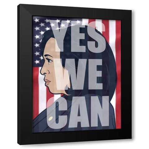 Yes We Can Black Modern Wood Framed Art Print by Prime, Marcus
