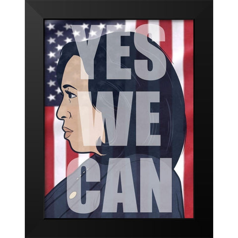 Yes We Can Black Modern Wood Framed Art Print by Prime, Marcus