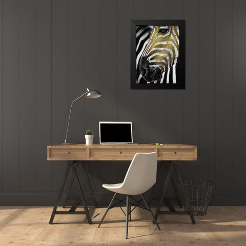 Vibrant Zebra Black Modern Wood Framed Art Print by Prime, Marcus