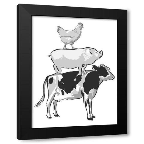 Barn Friends 2 Black Modern Wood Framed Art Print with Double Matting by Prime, Marcus