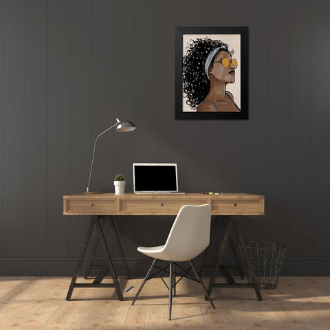 Fierce Model 1 Black Modern Wood Framed Art Print by Prime, Marcus