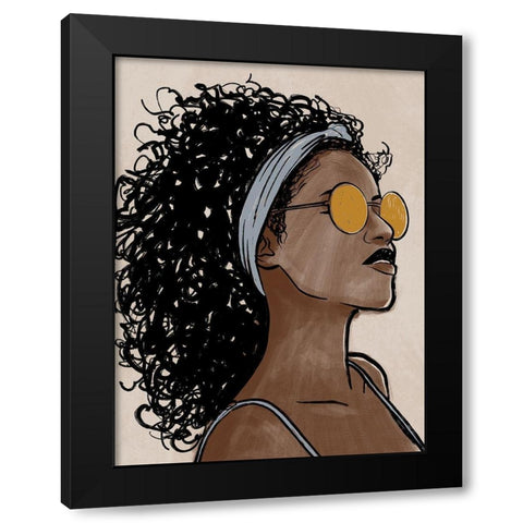 Fierce Model 1 Black Modern Wood Framed Art Print with Double Matting by Prime, Marcus