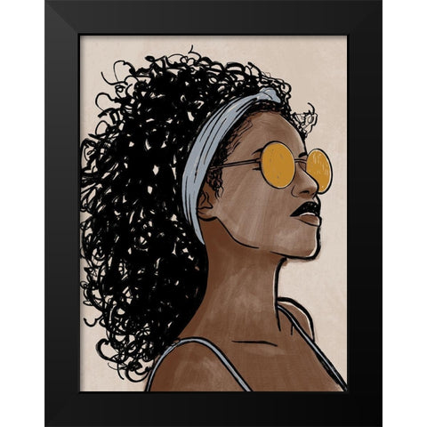 Fierce Model 1 Black Modern Wood Framed Art Print by Prime, Marcus