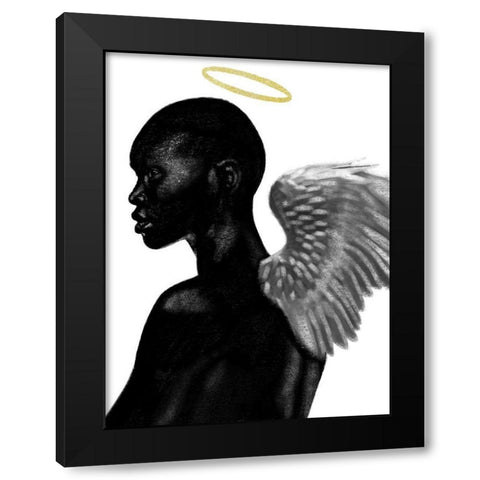 Guardian Angel Black Modern Wood Framed Art Print with Double Matting by Prime, Marcus