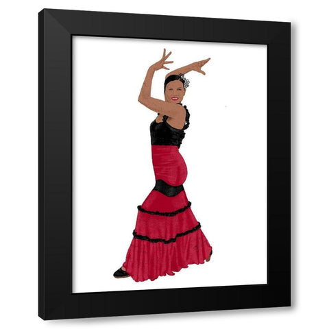 Flamingo Dancer 2 Black Modern Wood Framed Art Print with Double Matting by Prime, Marcus