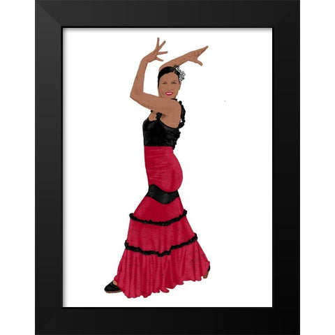 Flamingo Dancer 2 Black Modern Wood Framed Art Print by Prime, Marcus